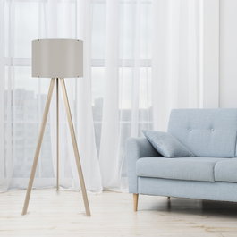 Opviq Lámpara de Pie AYD-1208 Beige y Crema